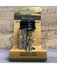 PINS WITH GLASS HEAD 34 mm
